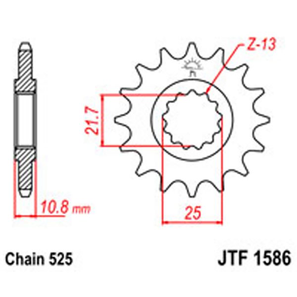 JT Gear Box Sprockets G/B 1586-17T YAM [2086]