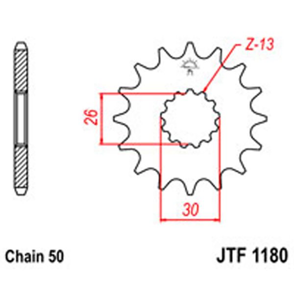 JT Gear Box Sprockets G/B 1180-18T TRI [2090]
