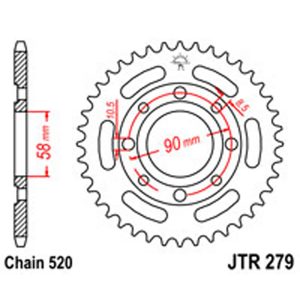 JT Rear Sprockets R/W 279-31T HON