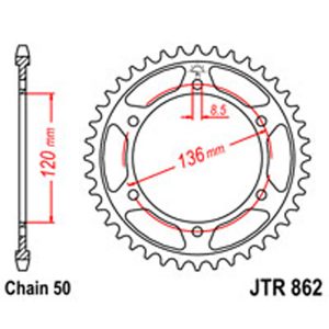 JT Rear Sprockets R/W 862-44 YAM [864]