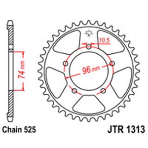JT Rear Sprockets R/W 1313-40T HON