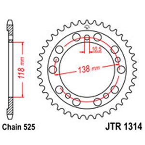 JT Rear Sprockets R/W 1314-39T HON [4343]