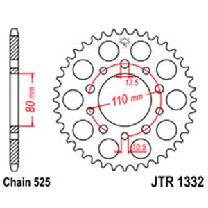 JT Rear Sprockets R/W 1332/332/344-44T HON DUAL COMBINATION [4350]