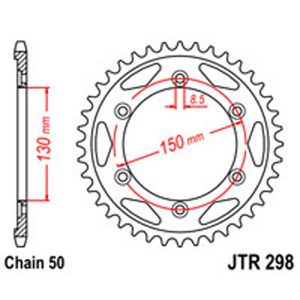 JT Rear Sprockets R/W 298-40T HON