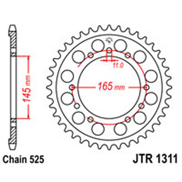 JT Rear Sprockets R/W 1311-45T HON [4367] S/O