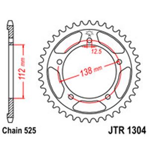 JT Rear Sprockets R/W 1304-42T HON [4357]