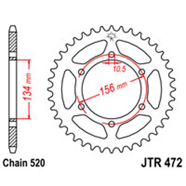 JT Rear Sprockets R/W 472-40T KAW [508]