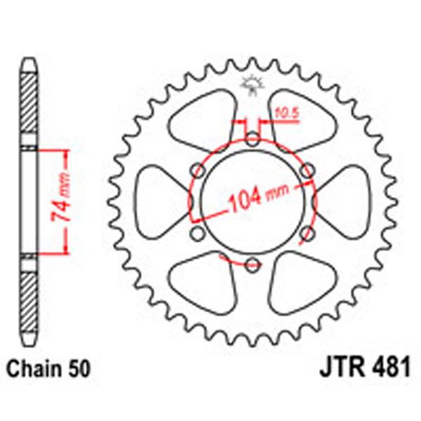 JT Rear Sprockets R/W 481-40T KAW