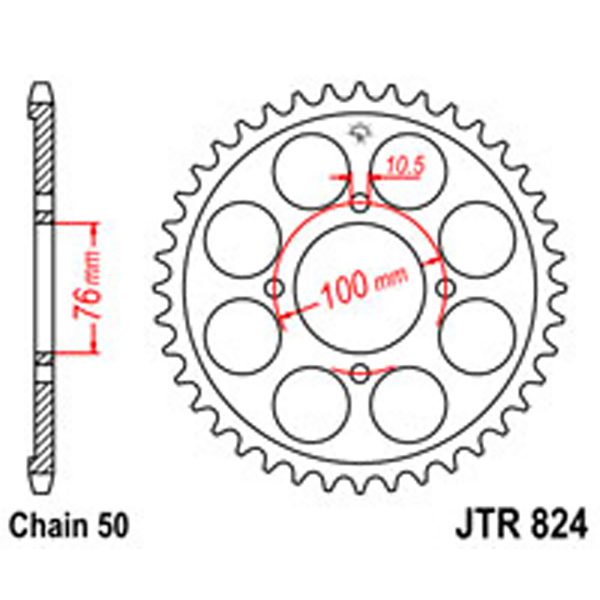 JT Rear Sprockets R/W 824-46T SUZ [817]