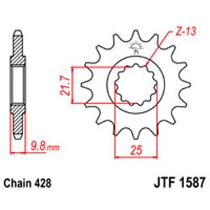 JT Gear Box Sprockets G/B 1587-19T YAM [2049]