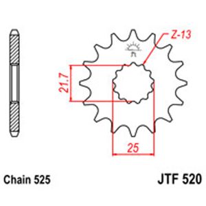 JT Gear Box Sprockets G/B 520-16T YAM [564]