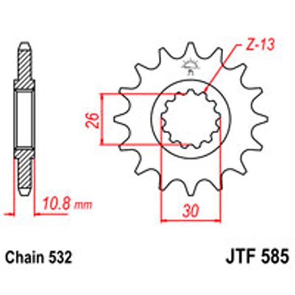 JT Gear Box Sprockets G/B 585-17T YAM [2088]