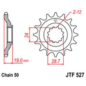 JT Gear Box Sprockets G/B 527-17T KAW [532]