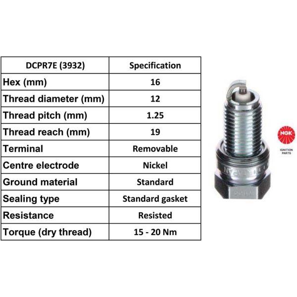 NGK Spark Plug DCPR7E Plugs [Box 10]