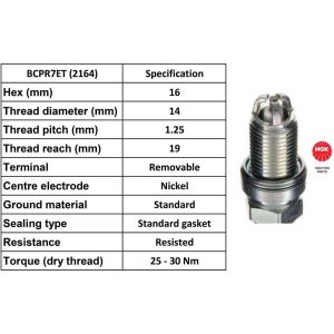NGK Spark Plug BCPR7ET Plugs [Box 10]