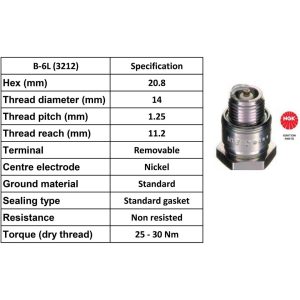 NGK Spark Plug B6L Plugs [Box 10]