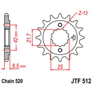 JT Gear Box Sprockets G/B 512-17 KAW [525]