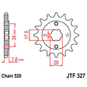 JT Gear Box Sprockets G/B 327-14 HON [279]