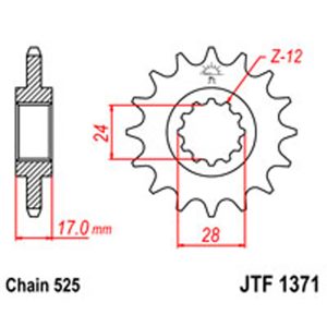 JT Gear Box Sprockets G/B 1371-15 HON [2073]