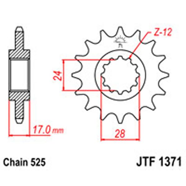 JT Gear Box Sprockets G/B 1371-15 HON [2073]