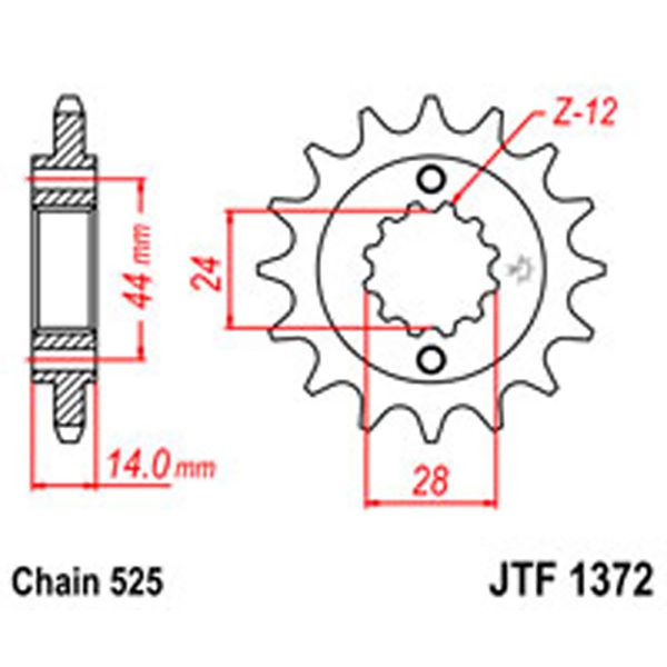 JT Gear Box Sprockets G/B 1372-17 HON [348]