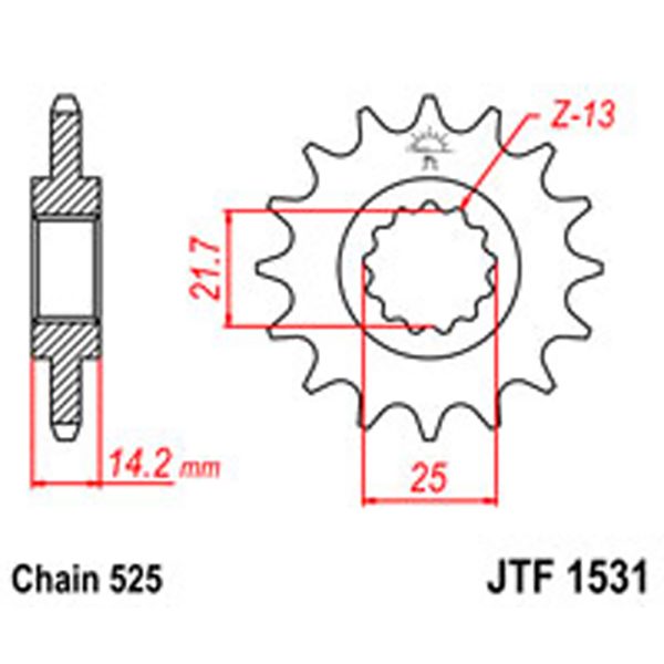 JT Gear Box Sprockets G/B 1531-15 KAW [2083]