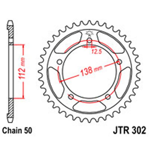 JT Rear Sprockets R/W 302-41 HON [0408]