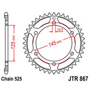 JT Rear Sprockets R/W 867-42 YAM [0869]
