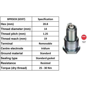NGK Spark Plug BPR5EIX Plugs [Box 4]