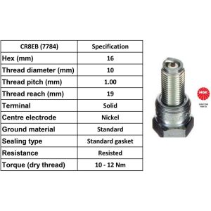 NGK Spark Plug CR8EB Plugs [Box 10]