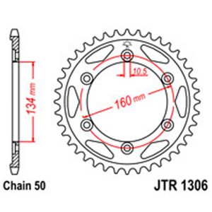 JT Rear Sprockets R/W 1306-42 HON [4399]