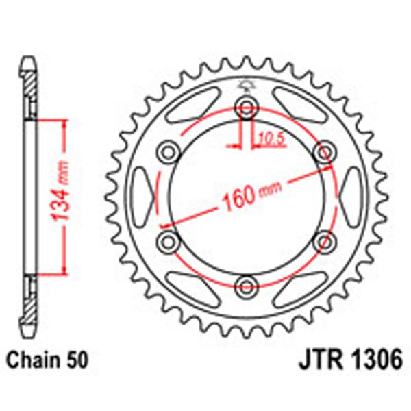JT Rear Sprockets R/W 1306-40 [4399] HON