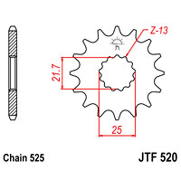 JT Gear Box Sprockets G/B 520-17 [582/564] SUZ