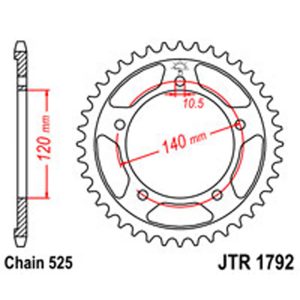 JT Rear Sprockets R/W 1792-42 [4398] SUZ/TRI