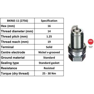 NGK Spark Plug BKR6E-11 Plugs [Box 10]