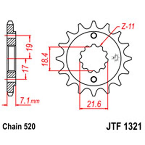 JT Gear Box Sprockets G/B 1321-13 [2067]