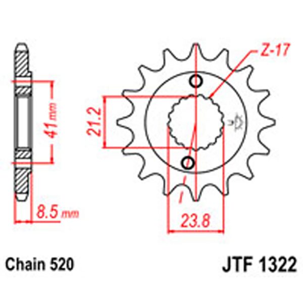 JT Gear Box Sprockets G/B 1322-15 [2071]
