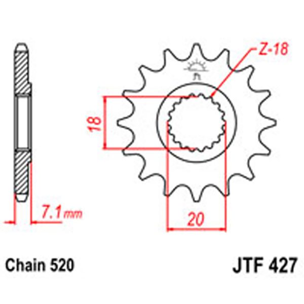 JT Gear Box Sprockets G/B 427-12 [432]
