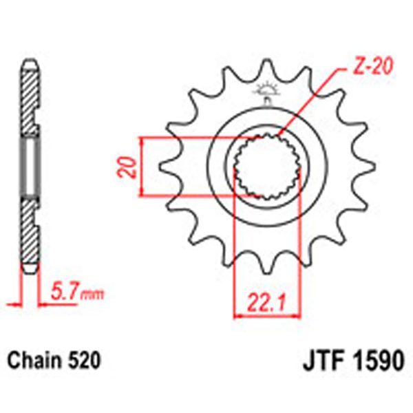 JT Gear Box Sprockets G/B 1590-13 SC[2103]