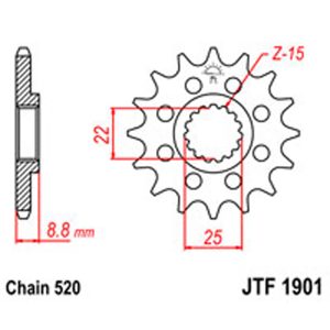 JT Gear Box Sprockets G/B 1901-13SC [1248]