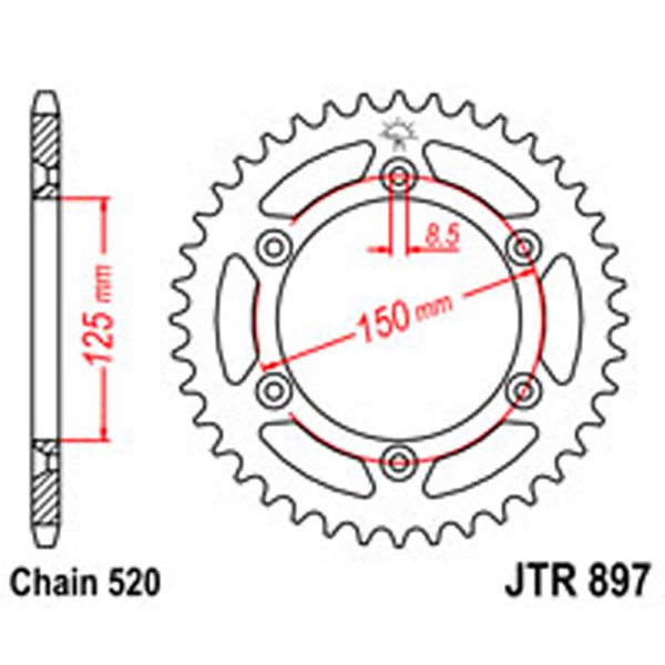 JT Rear Sprockets R/W 897-48 [899]