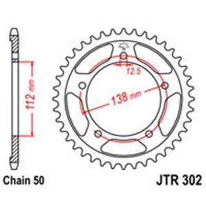 JT Rear Sprockets R/W 302-39 [0408]