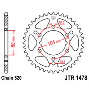 JT Rear Sprockets R/W 1478-40 [478]