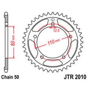 JT Rear Sprockets R/W 2010-40 TRI