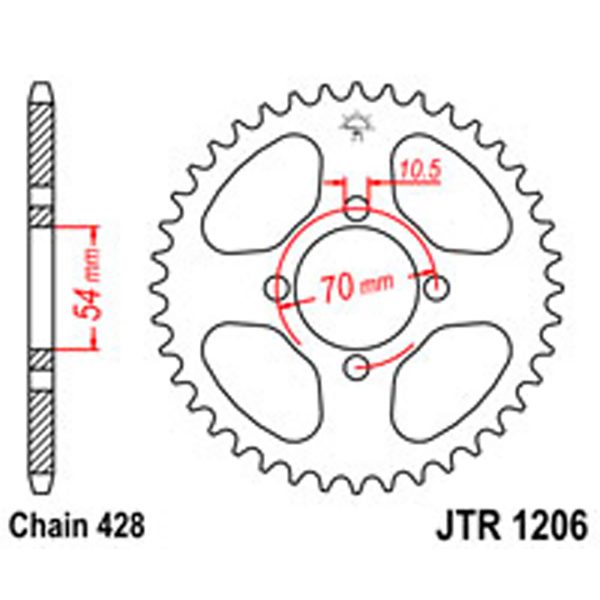 JT Rear Sprockets R/W 1206-42 [4304]