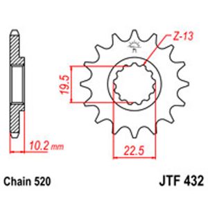 JT Gear Box Sprockets G/B 432-15SC