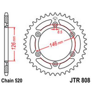 JT Rear Sprockets R/W 808-44