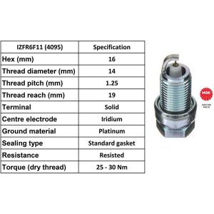 NGK Spark Plug IZFR6F11 Plugs [Box 4]