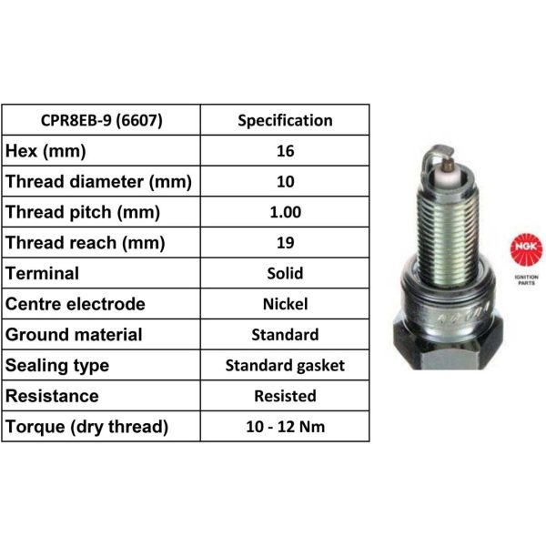 NGK Spark Plug CPR8EB-9 Plugs [Box 10]