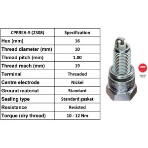 NGK Spark Plug CPR9EA-9 Plugs [Box 10]